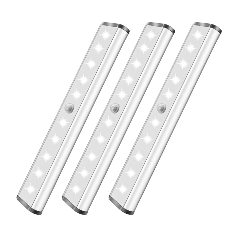 10 LED Wireless Rechargeable Motion Sensor Cabinet Light (Set of 3)