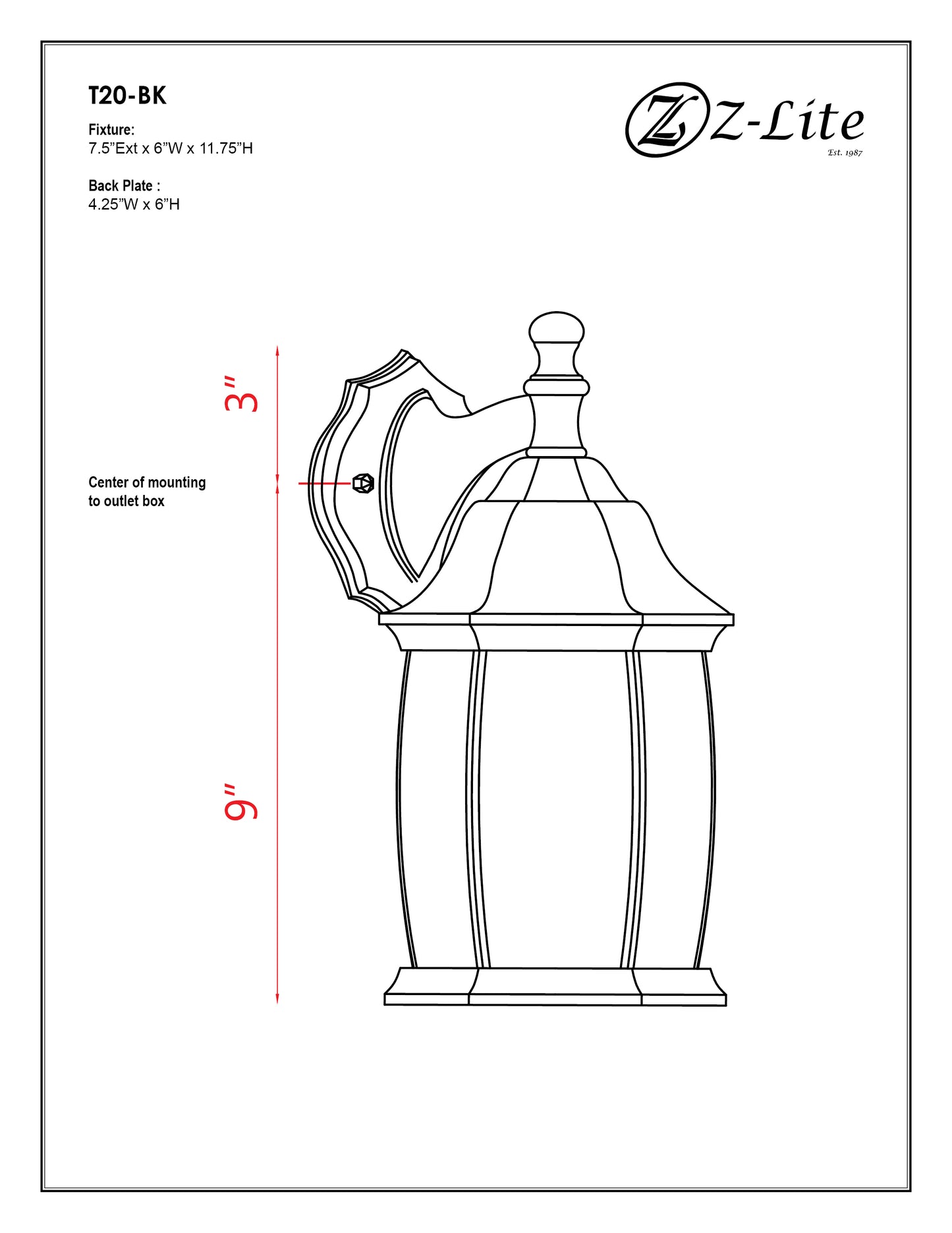 Waterdown 1 Light Outdoor Wall Light