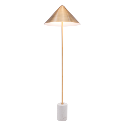 Bianca Floor Lamp Brass & White