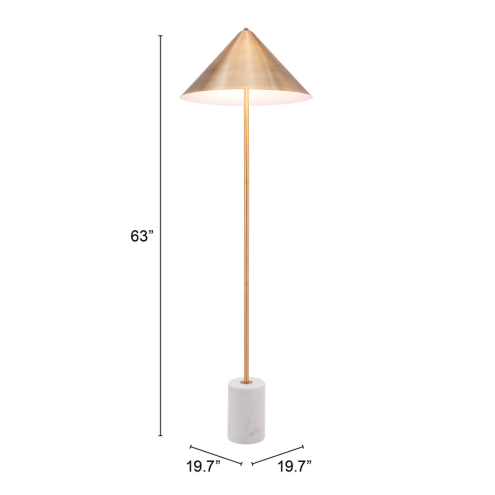 Bianca Floor Lamp Brass & White