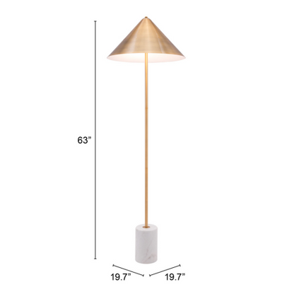 Bianca Floor Lamp Brass & White