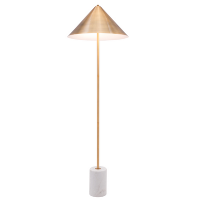 Bianca Floor Lamp Brass & White